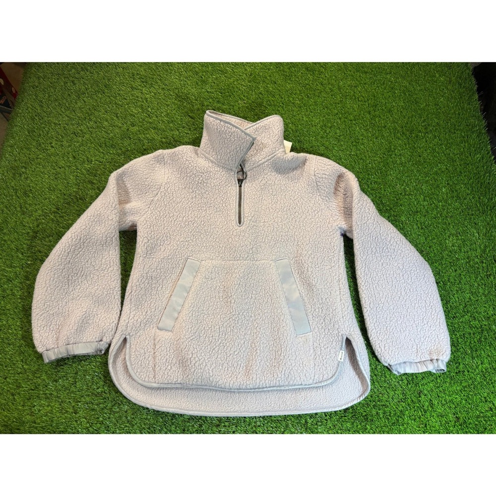 Madewell Sherpa‎ Fleece Quarter Zip Pullover Light Lavender Size S